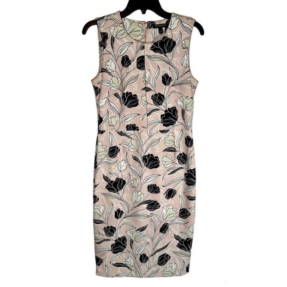 Banana Republic Dresses & Skirts - Banana Republic Light Pink Black White Floral Sleeveless Sheath Dress knee
